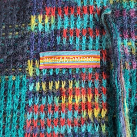 Unisex Multi Colored Rainbow Textured 3D Crew Neck Sweater w/ Tassels - Picture 2 of 8